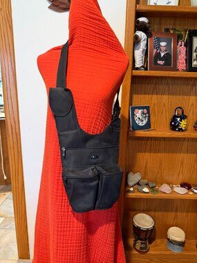 Samsonite Black Nylon Crossbody | Multi‑Pocket |Travel Bag | Lightweight